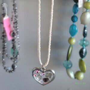 Silver Tone Heart Necklace
